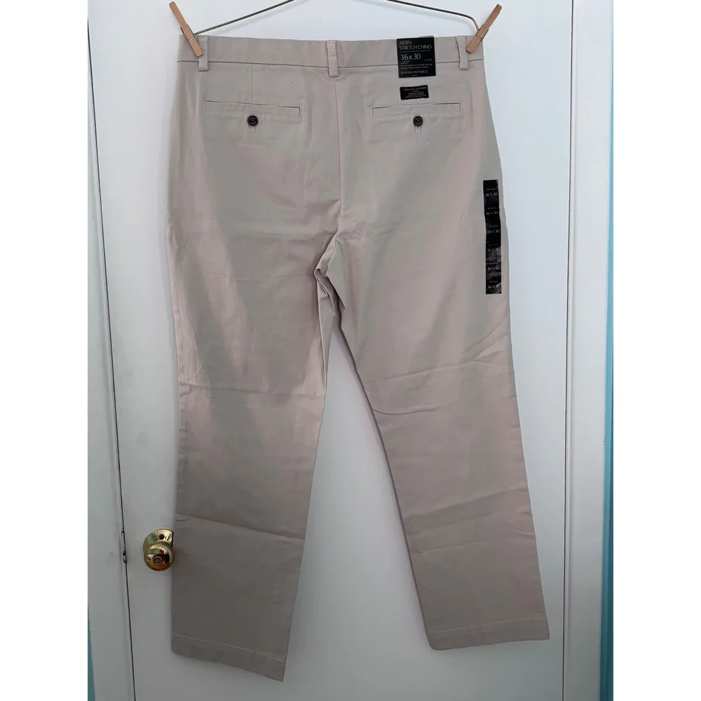Banana Republic Aiden Slim Fit Stretch Chino Pants Mens 36x30 Khaki